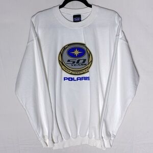 Vintage Pure Polaris 50th Anniversary White Crewneck XL Dadcore Streetwear Retro